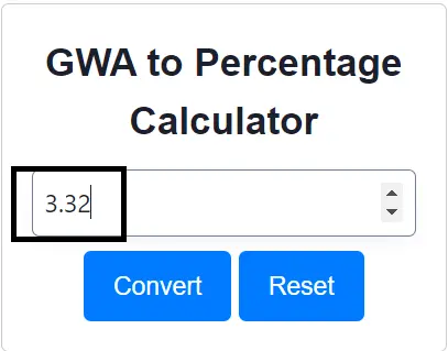 Input your exact GWA