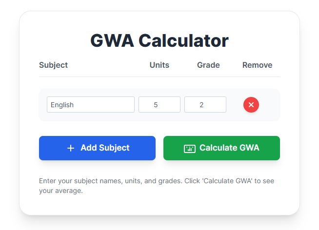 Gwacalculator