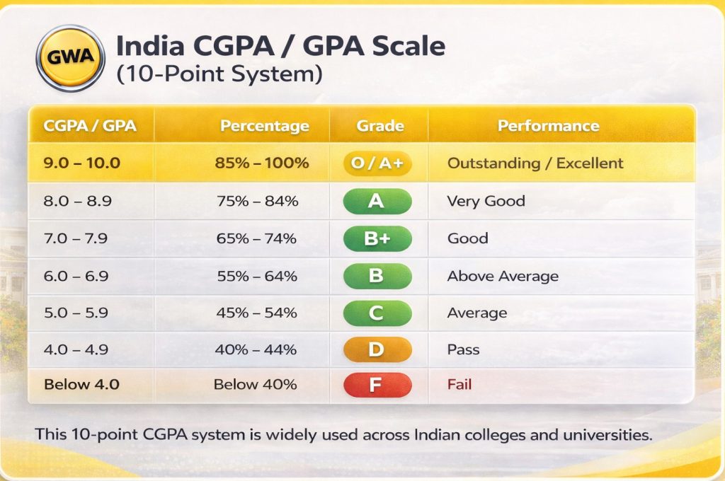 GPA Caculator 1 GPA Caculator India